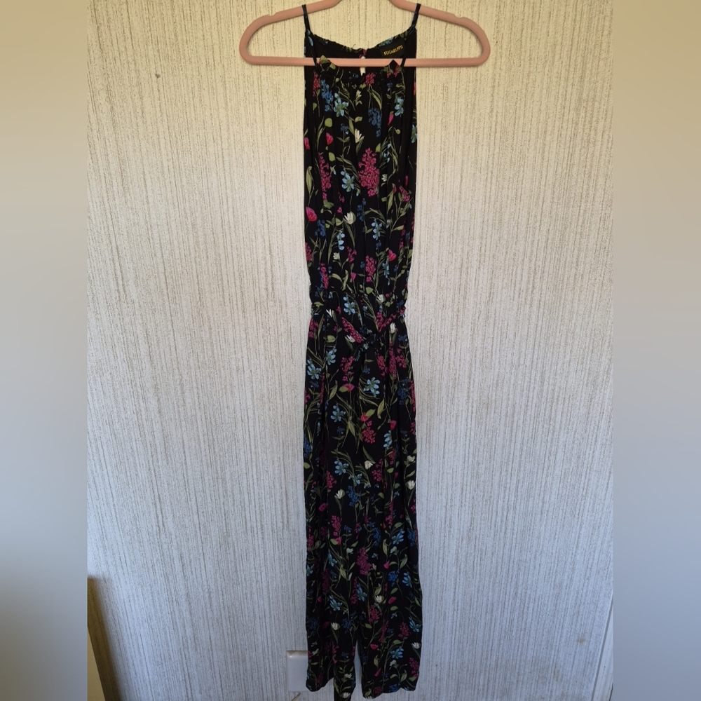 Sugarlips Size Small Madeline Groover Floral Lighthearted Trapeze Jumpsuit